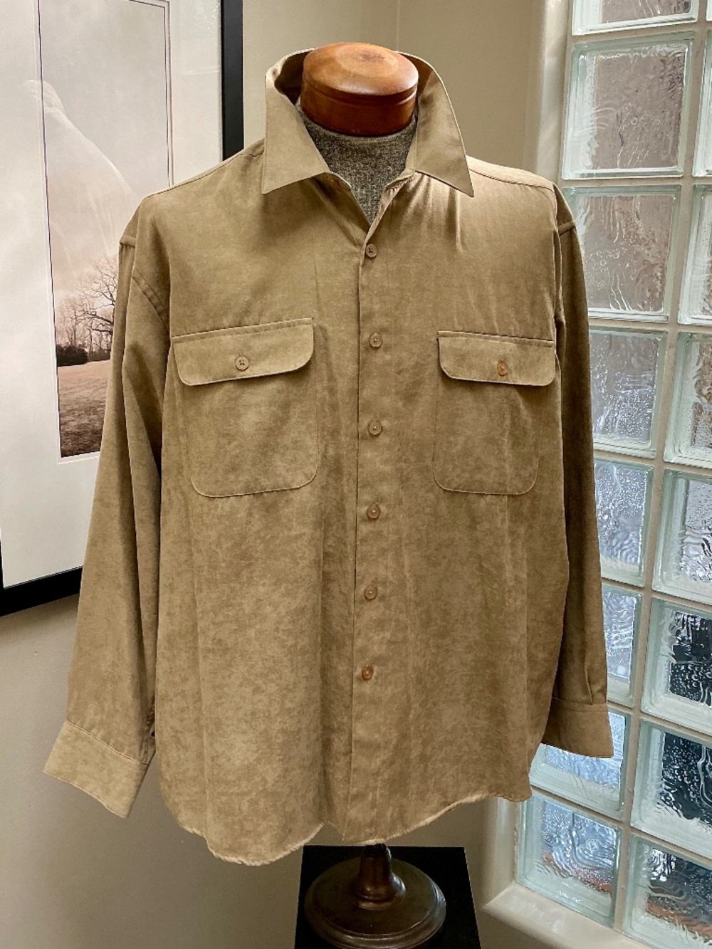 I Miller Men’s Dress Shirt, Suede Like. Size XL